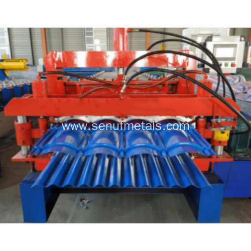 Trapezoid+Glazed Tile Double layer machine